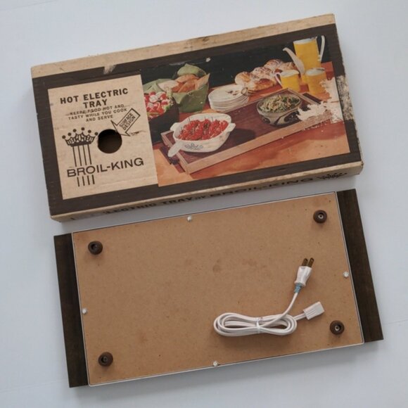 VTG Broil King Wheat Design Electric Hot Plate Warming Tray 1950s Iconic TV Prop - Picture 5 of 11